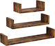 Shelves Wall Brown 3pcs 60x10x15cm