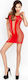 Passion Translucent Red Dress With Open Sides Red