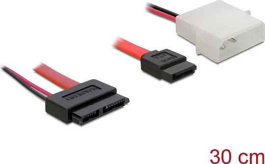 DeLock - Kabel 0.3m Rot (84390)