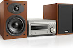 Denon Sistem audio D-M41 D-M41SPCWE2 60W cu CD / Media digitale Player și Bluetooth Argint / Nuci