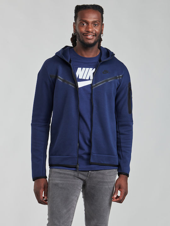 Nike Sportswear Tech Ανδρική Φούτερ Ζακέτα με Κουκούλα και Τσέπες Navy Μπλε