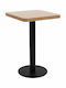 Table Kitchen Wooden with Metal Frame Black 50x50x75cm