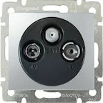 Legrand Valena TV, Satellite, and Radio Antenna Socket Terminal in Silver color 770136