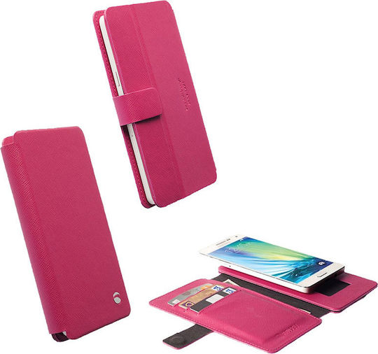 Krusell Leather Malmo Flipwallet Slide Buchhülle bis 4.3" Rosa