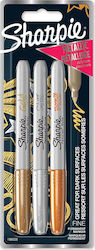 Sharpie Metallic Dauerhafte Marker Gold/Silber/Bronze Set 3 Farben