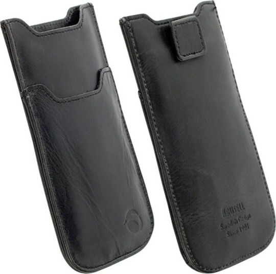 Krusell Leather Kiruna Pouch έως 4.0" (Μαύρο)
