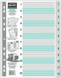 Skag Πλαστικά Διαχωριστικά για Έγγραφα A4 με Τρύπες 12τμχ Economy