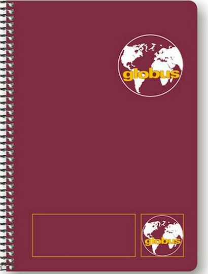 Globus Spiral Notebook Ruled A4 3 Subjects Classic G300 Red 1pcs