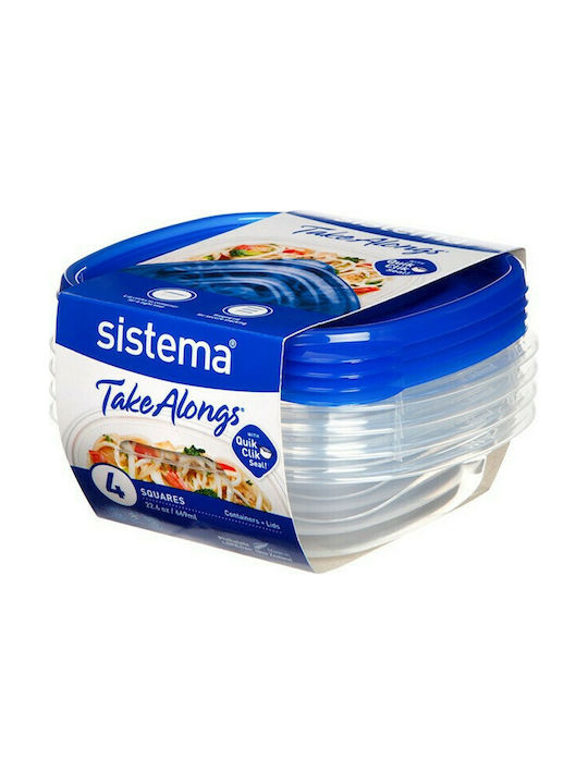 Sistema Take Along Δοχείο Φαγητού Πλαστικό Κατάλληλο για Φούρνο Μικροκυμάτων 669ml 4τμχ