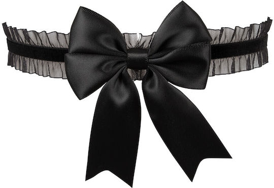 Cottelli Collection Jartieră Din Tul Cu Fundă Jartiere Negre