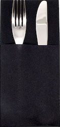 Finezza Luxury Airlaid 1-Ply Black Utensil Case 40x33cm 75pcs 4A-AT-51