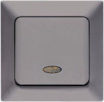 Eurolamp Complete Wall Push Staircase Button with Frame Gray 152-12309