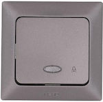 Eurolamp Complete Wall Push Bell Button with Frame Gray 152-12310