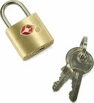 Benzi Padlock Brass with Key with TSA Certification 1pcs