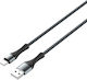 Ldnio LS402 Geflochtenes USB Typ-C Kabel USB 2.0 männlich - USB-A Power Delivery Schwarz 2m
