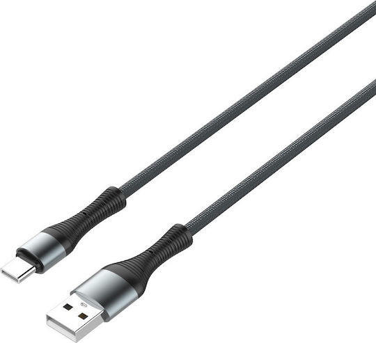 Ldnio LS402 Geflochtenes USB Typ-C Kabel USB 2.0 männlich - USB-A Power Delivery Schwarz 2m