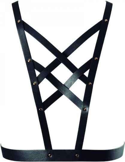 Bijoux Indiscrets Maze Cross Cleavage Harness Harness Black
