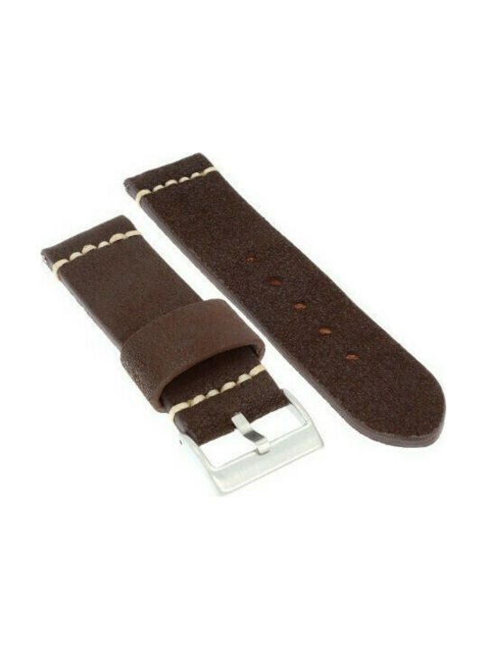 Diloy Straps Δερμάτινο Λουράκι Καφέ 24mm