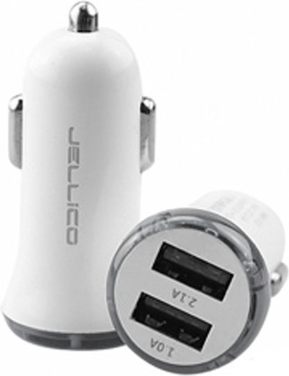 Jellico FC-31 Φορτιστής Αυτοκινήτου 3.1A με Θύρες: 2xUSB Λευκός