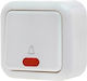 Geyer Complete Wall Push Bell Button with Frame White H3-A113M