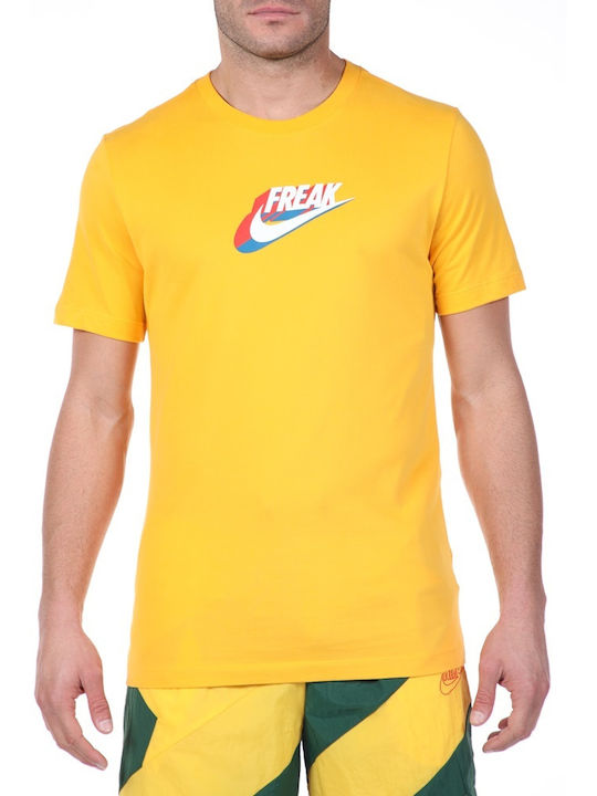 Nike Swoosh Freak 2 Ανδρικό T-shirt Dri-Fit Κίτρινο με Λογότυπο