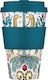 Ecoffee Cup Emma J Shipley Kruger Cup Bamboo Cup with Lid Blue 400ml