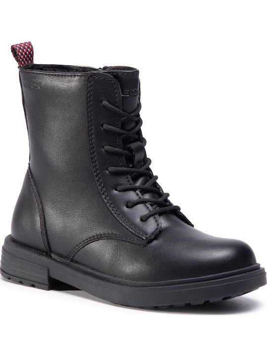 ECLAIR Leather Kids Boots with Zipper Black