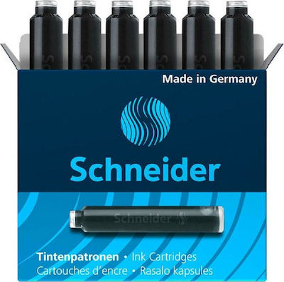 Schneider Ersatz-Tinte für Füller in Schwarz Farbe 6τμχ 6Stück