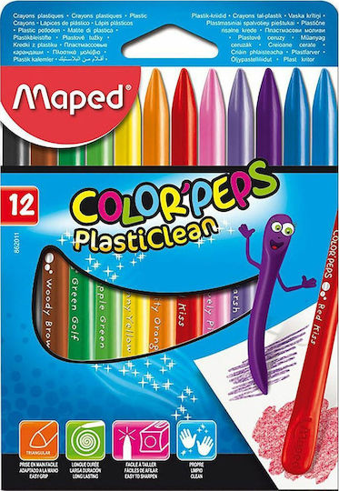 Maped Color Peps Plasticlean Set de creioane colorate cu 12 culori 862011