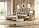 Bedroom Furniture Set Yvonne Urban Oak-Ivory Metal 160x200cm 3pcs