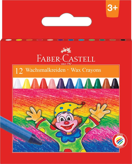 Faber-Castell Σετ Κηρομπογιές Με Προστατευτικό Κάλυμμα 3+ σε 12 Χρώματα
