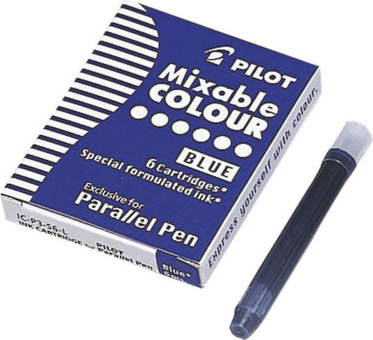 Pilot Parallel 6 Ersatz- und Füllfederhaltertinten für Füllfederhalter Blau