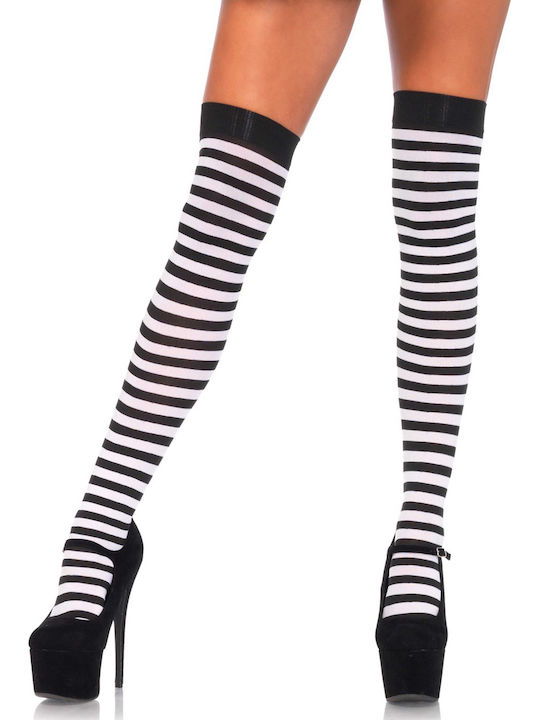 Leg Avenue 6005 Gestreifte Nylon Oberschenkelhohe Sexy Socken Schwarz Leg Avenue 6005 Gestreifte Nylon Oberschenkelhohe Sexy Socken Schwarz