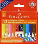 Faber-Castell Jumbo Grip Crayons Set Erasable 5+ 12 Colours