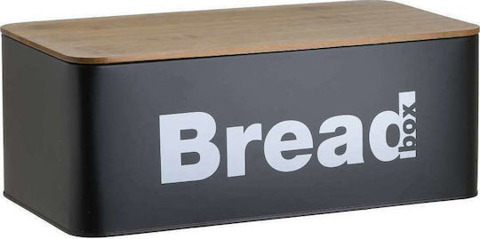 Click Brotkasten mit Deckel aus Bambus Schwarz 33x18x12cm