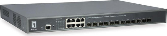 Level One GTL-2091 v1 Управление на L3 Switch с 8 Портове Гигабитови (1Gbps) Ethernet и 12 SFP Портове