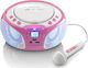 Lenco Ηχείο Karaoke με Ενσύρματo Μικρόφωνο SCD-650 SCD-650P Ροζ