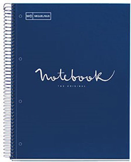 Miquelrius Spiral Notebook Ruled A4 80 Sheets Emotions Navy Blue 1pcs