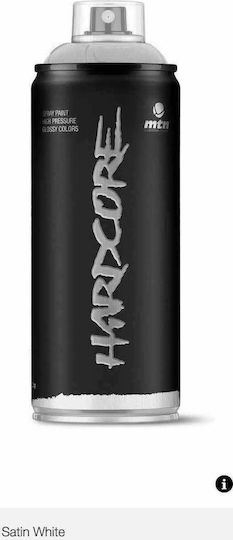 Montana Colors Σπρέι Βαφής Hardcore Ακρυλικό με Σατινέ Εφέ Satin White 400ml