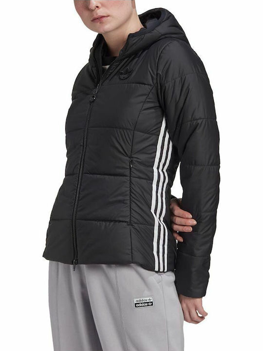Originals Women's Short Puffer Jacket for Winter with Hood Black