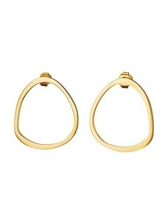 Steel pendant earrings 316L gold Art 02110