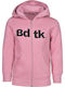 Athletic Kids Sweatshirt Cardigan with Hood Pink 1202-701022