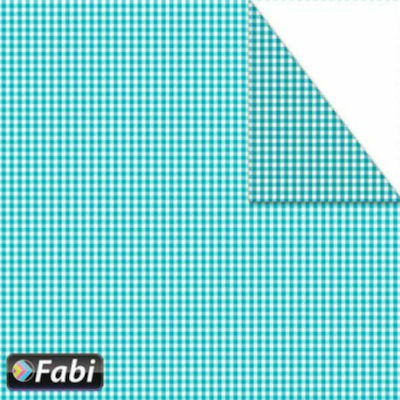 Fabi Cardboard 14560 Double Sided Light Blue Καρό Πετρόλ 50x70cm