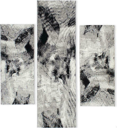 Balsan 7449 Modern Bedroom Rug Set Estia Estia Black 7449 3 Pieces