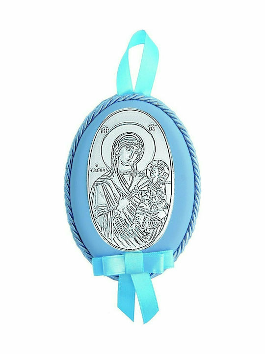Prince Silvero Saint Icon Kids Talisman with the Virgin Mary made of Silver MA-D510-C