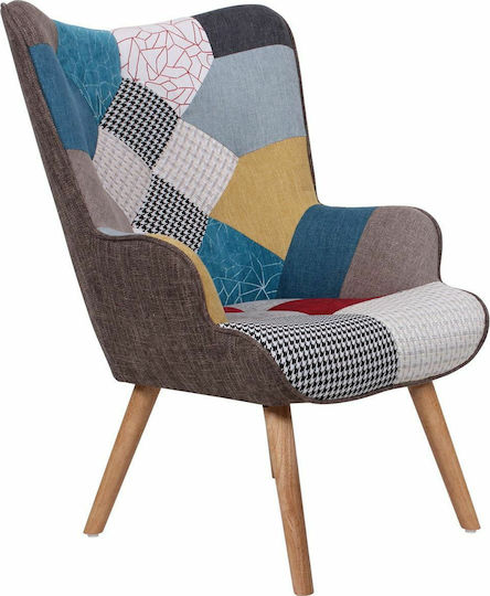 Bergère Maron Button 69x76x97cm Patchwork Bergère Maron Button 69x76x97cm Patchwork