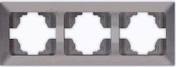 Eurolamp Switch Frame 3 Positions Horizontal Installation in Silver Color 152-12322