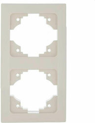 Eurolamp Vertical Switch Frame 2-Slots Beige 152-12125