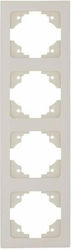 Eurolamp Switch Frame 4 Positions Vertical Installation in Beige Color 152-12127