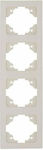 Eurolamp Vertical Switch Frame 4-Slots Beige 152-12127